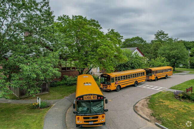 Bus pick-up area at John D. Hardy Elementary School in the Wellesley neighborhood.