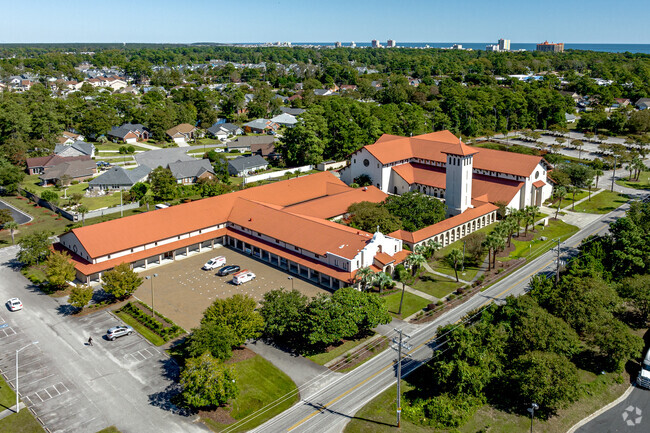 Holy Trinity Catholic School has a beautiful campus near the beach.