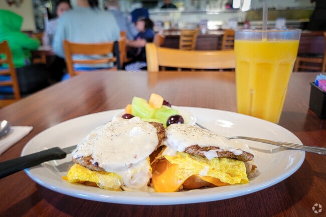 Try the delicious Country Eggs Benedict from Corky's Kitchen located in the Eagle Glen.
