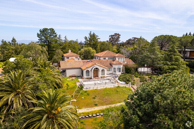 Mediterranean-inspired homes can be seen throughout the Barron Park neighborhood.