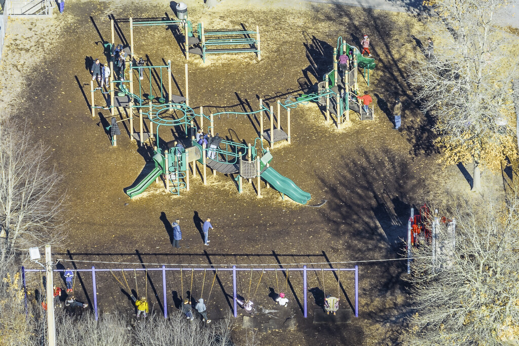 Students play on the playground at Lt. Peter M .Hansen Elementary School in Canton, MA.