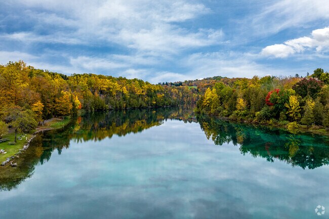 Minoa residents can travel 3 miles to the beautiful Green Lakes State Park.