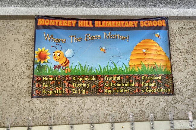 Where The Bees Matter is displayed on the wall at Monterey Hills in South Pasadena.