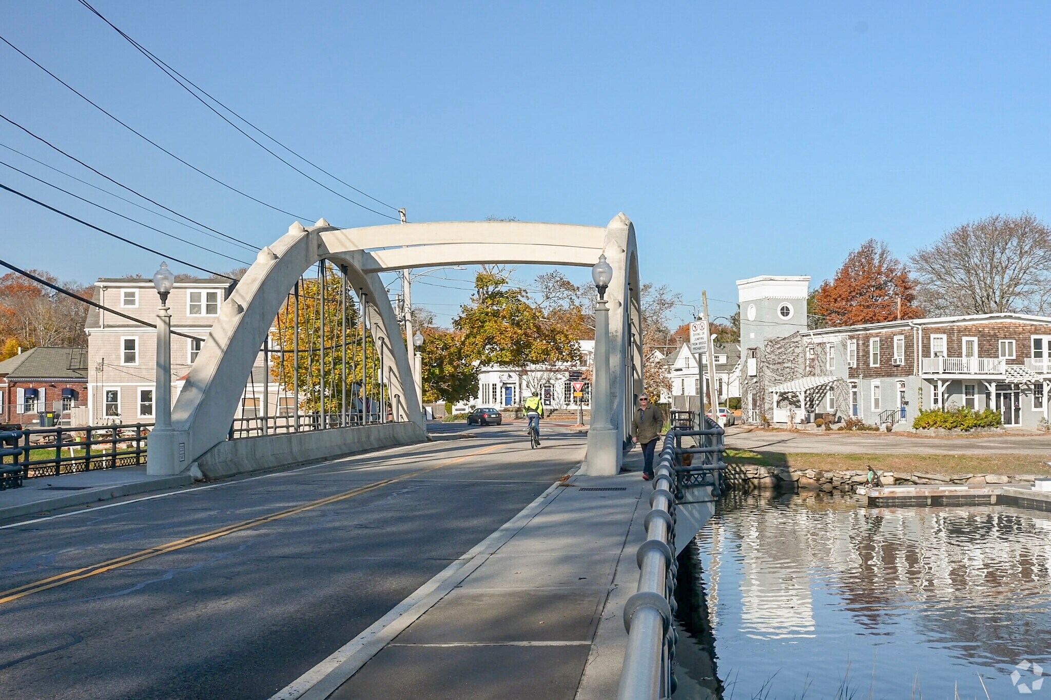 Walk into downtown Wickford Village over the Hussey Bridge in North Kingstown.