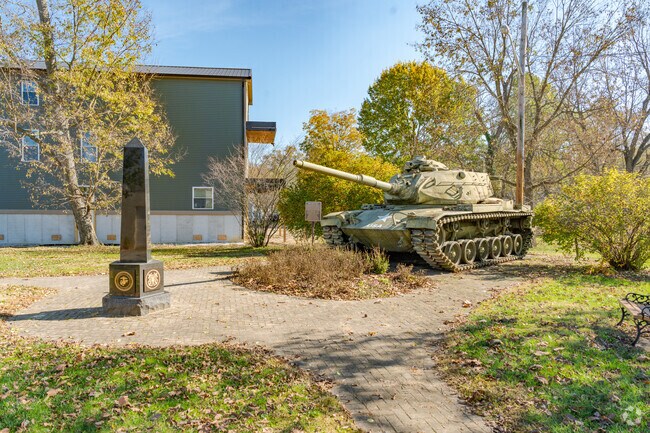 The Veterans Memorial in Felicity is home to a retired war tank.