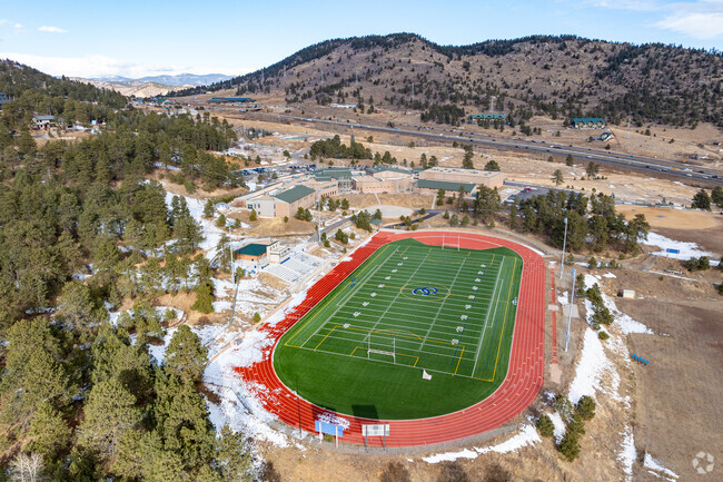 Clear Creek Middle School in Evergreen shares a football pitch with Clear Creek High School.