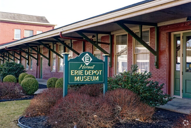 The Hornell Deopt Museum is a carefully restored train depot, where visitors can learn about the city’s railway history.