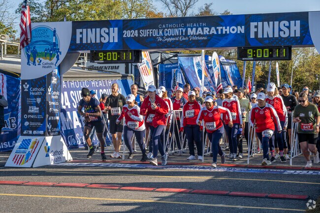 Line up at the finish line and give it your all at the Suffolk County 5k in Gardiner Park.