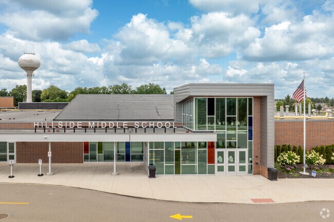 Hillside Middle School's main entrance.