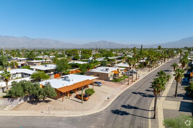 Broadway East is backdropped by the Santa Catalina and Rincon Mountain ranges.