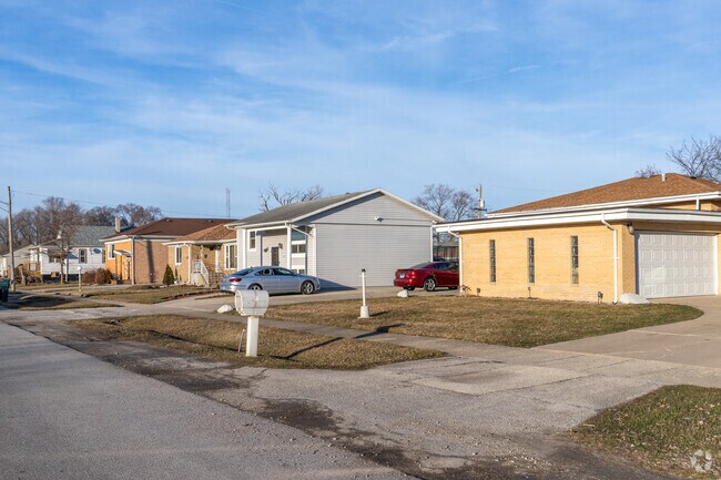 The residential streets have many colorful homes in Dixmoor.
