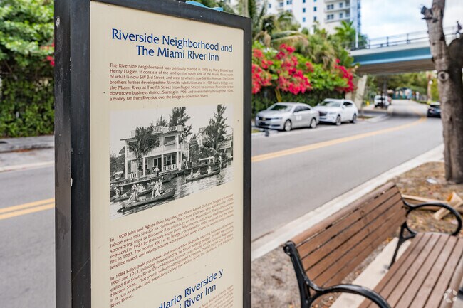 The Riverside neighborhood history can be found outside of Jose Marti Park.