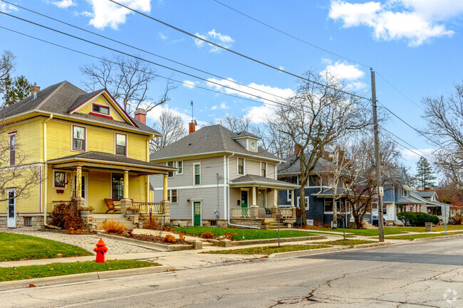 Colorful homes line the streets of Northeast Elgin.