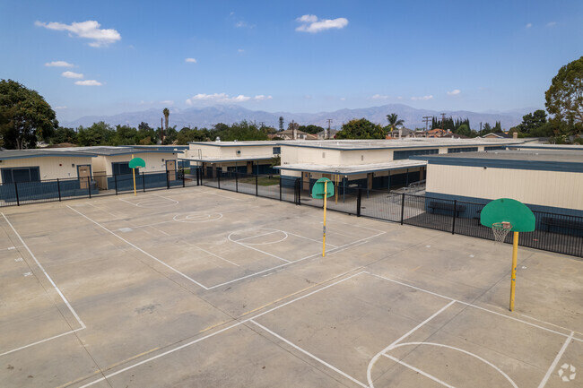 Maxon Elementary has multiple basketball courts for budding basketball players.