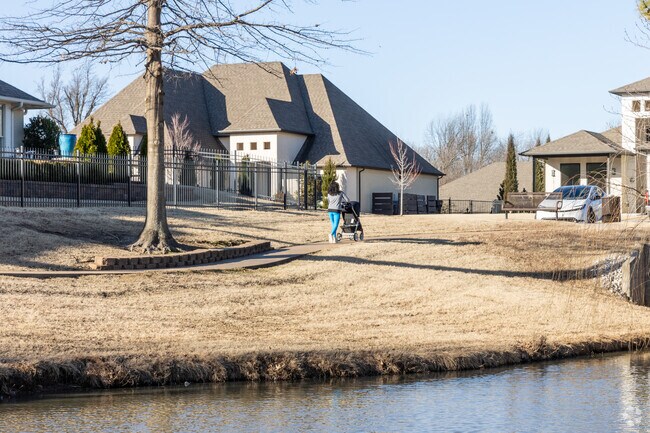 Walk the serene path around the pond in Rabbit Run.