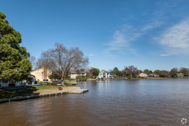 Private docks adorn the backyards of many Lake Christopher waterfront homes.​