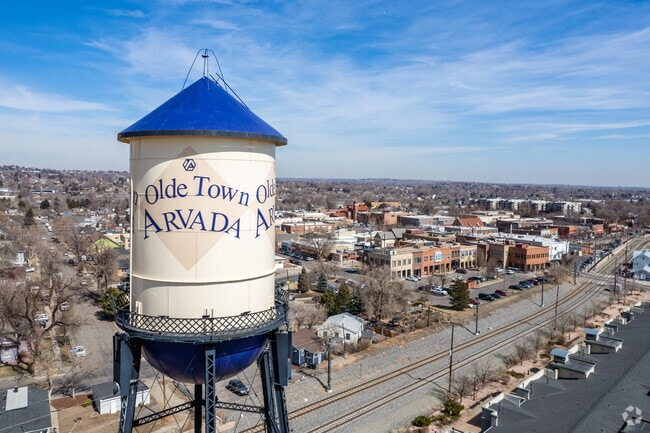 The Olde Town Arvada water tower can be seen all around Alta Vista.