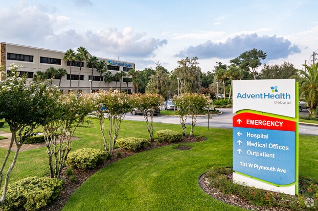 AdventHealth DeLand is an emergency medical facility located near Daisy Lake and Pine Lakes.