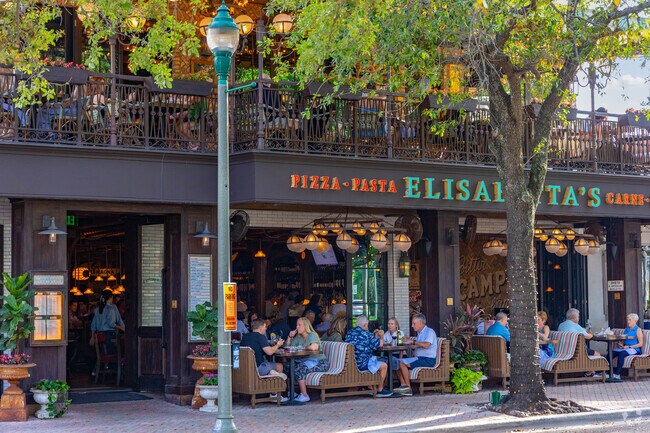 Patrons enjoy the lively atmosphere at Elisabetta's along Atlantic Ave.