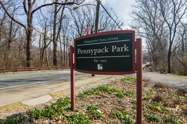 Explore trails in Pennypack Park.
