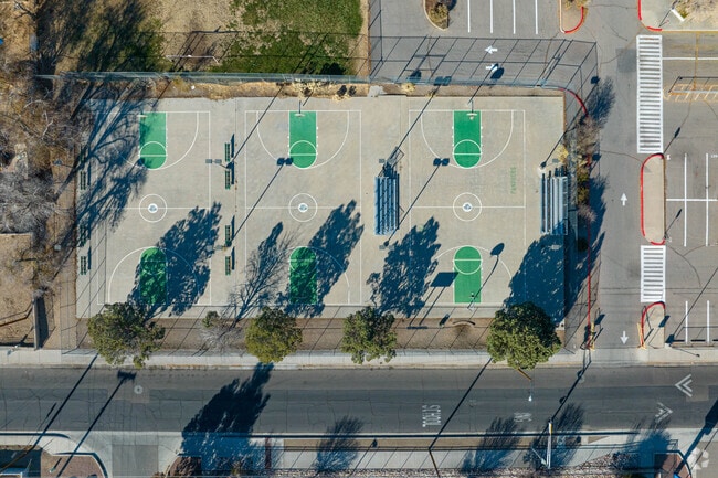 Basketball courts at John Adams Middle School.