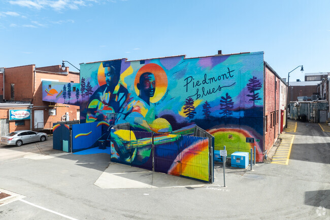 The NC Musician Murals Trail passes through Sanford with a mural about the Blues.