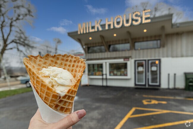 Milk House Ice Cream bakes fresh waffle cones daily from scratch in Pingree Grove.