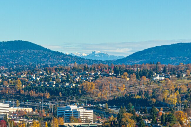The Cascade mountains are visible from Renton on clear days.