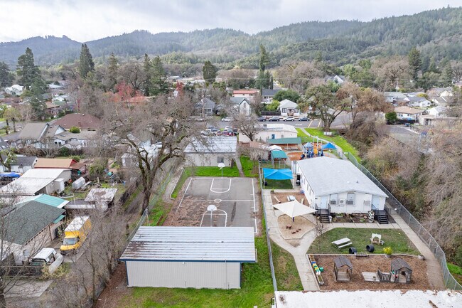 Johanna Echols-Hansen High School offers a tranquil campus when viewed from above.