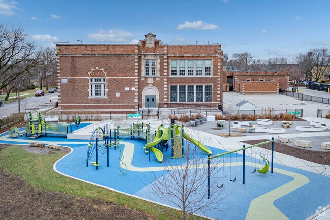 James B Farnsworth Elementary School has safe and modern playgrounds.