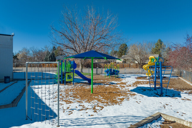 Play ground at Wilder Elementary School in Littleton Colorado on a winter afternoon.