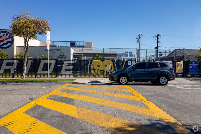 Cross walk at Montebello Gardens Elementary School in the city of Pico Rivera, Ca.