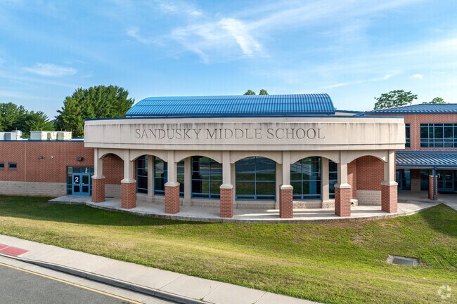 The student population of Sandusky Middle is 548 and the school serves 6-8.