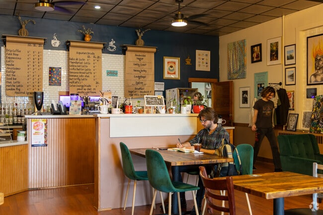 Stop in for a coffee or pastry at The Mug Coffee House.