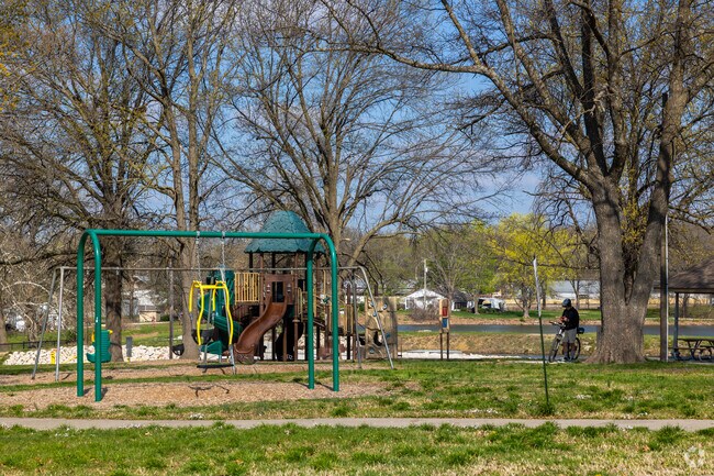 City Park in Harrisonville has bike and hiking friendly path around Lake Luna and through Omega Hiking Trail paths.