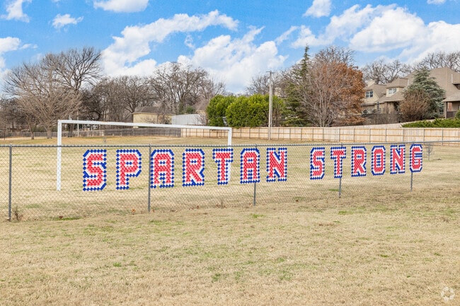 Spartan Strong sign at Bixby North Elementary demonstrates the school spirit in Bixby Schools