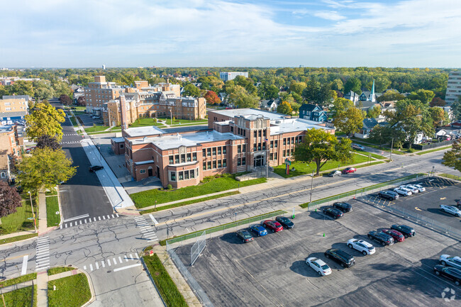 Emerson Elementary School is located nearby residential areas.