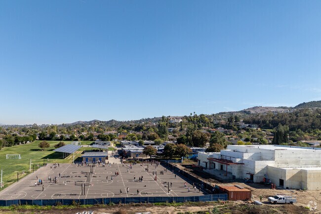 Side view of Hollencrest Middle School in West Covina, Ca.