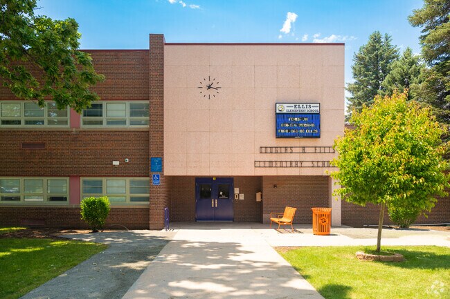 Ellis Elementary has a large walkway for students.