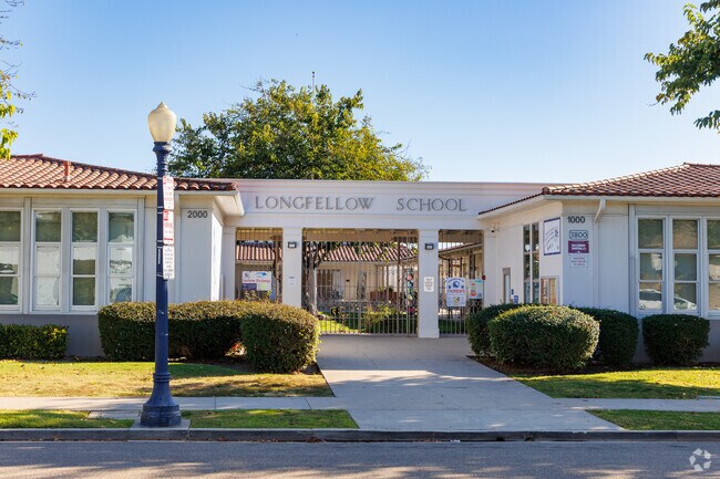 The main entrance to Longfellow Elementary in Long Beach.