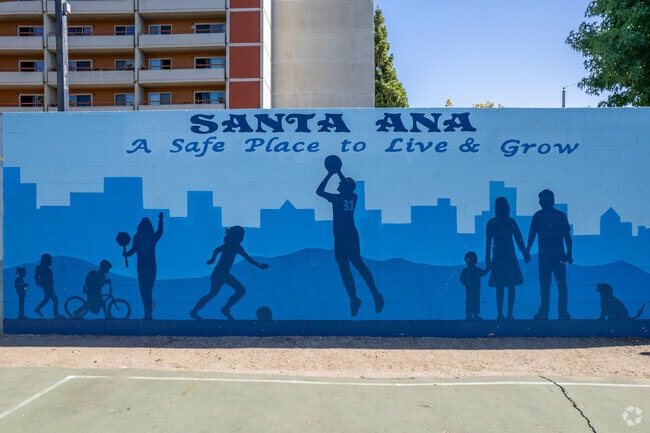 A mural in Pico-Lowell paints Santa Ana as a safe place to live and grow.