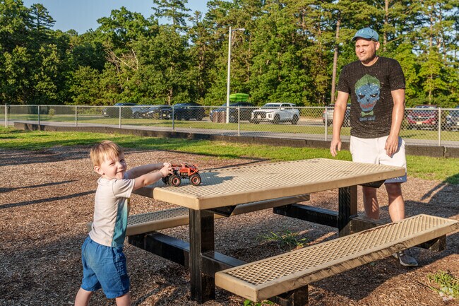 Families can get creative with play at picnic tables and open spaces at Tony Canale Park in Egg Harbor Township.