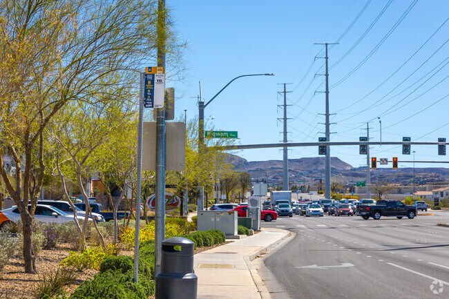 Bus stops are seen throughout major streets in McCullough Hills.