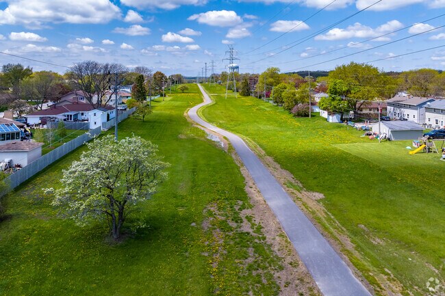 An aerial view of the Powerline Trail just south of the Rolling Green neighborhood.