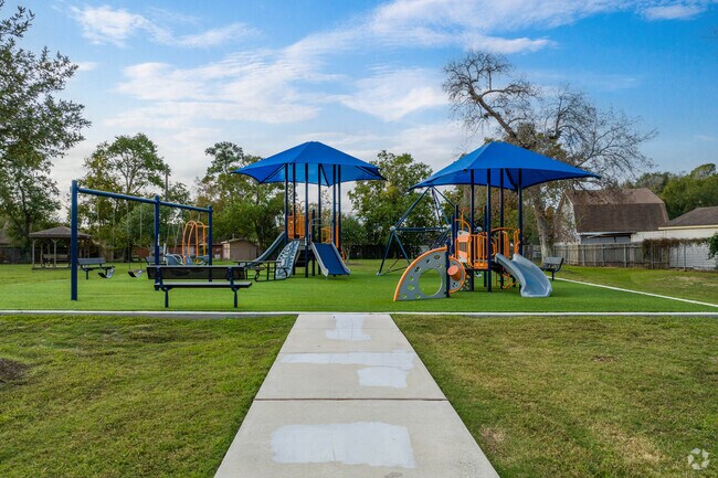 Children of all ages enjoy the updated playground equipment at Stratford Park in Highlands.