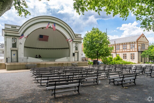 Enjoy concerts or community events at the West Park Bandshell nearby Highland Park in Allentown.