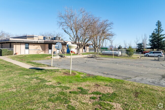 Students at Browns Elementary School loves to play basketball after school.