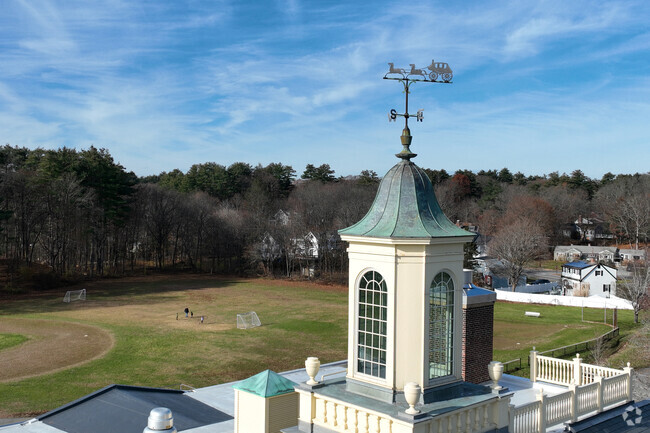A weathervane tops The Proctor School in Topsfield.