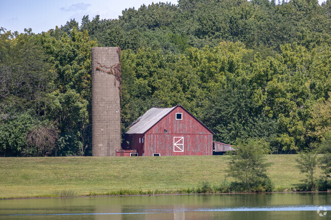 Scenic barns and silos stand quietly in Val-E-Vue.