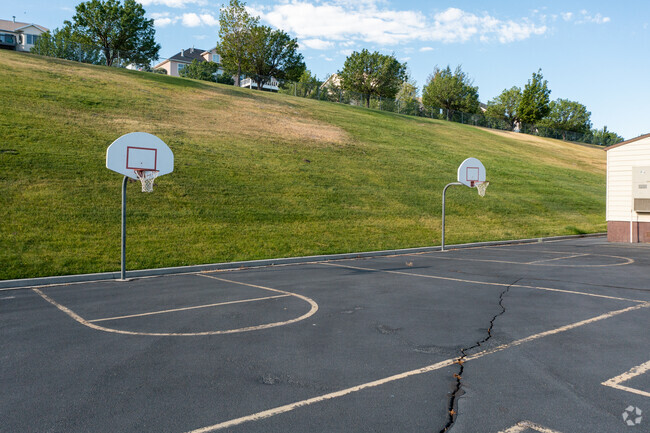 Students at  Oak Hollow Elementary School can also enjoy a game of basketball on campus.